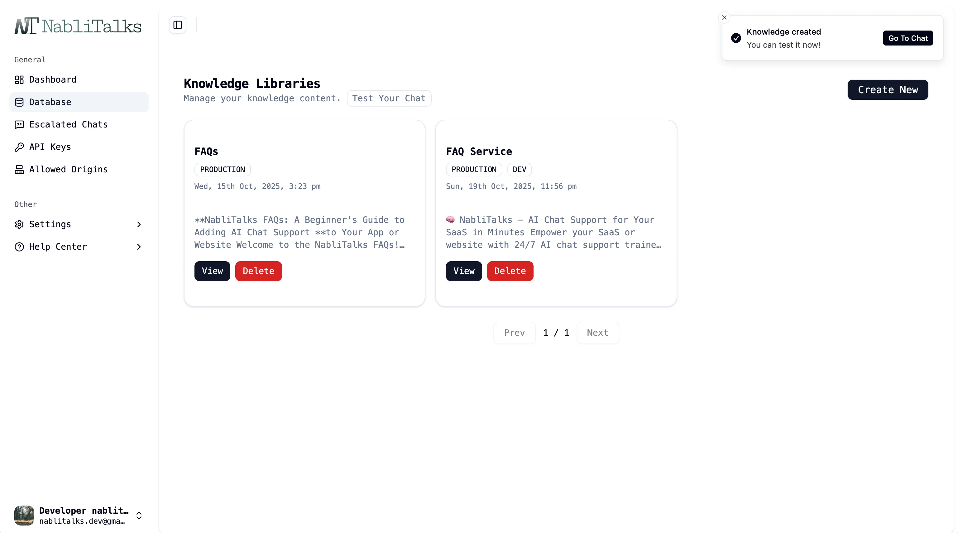 Dashboard screenshot